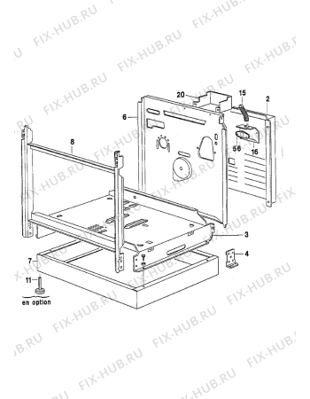 Взрыв-схема плиты (духовки) Electrolux EK6488/1 - Схема узла Housing 001